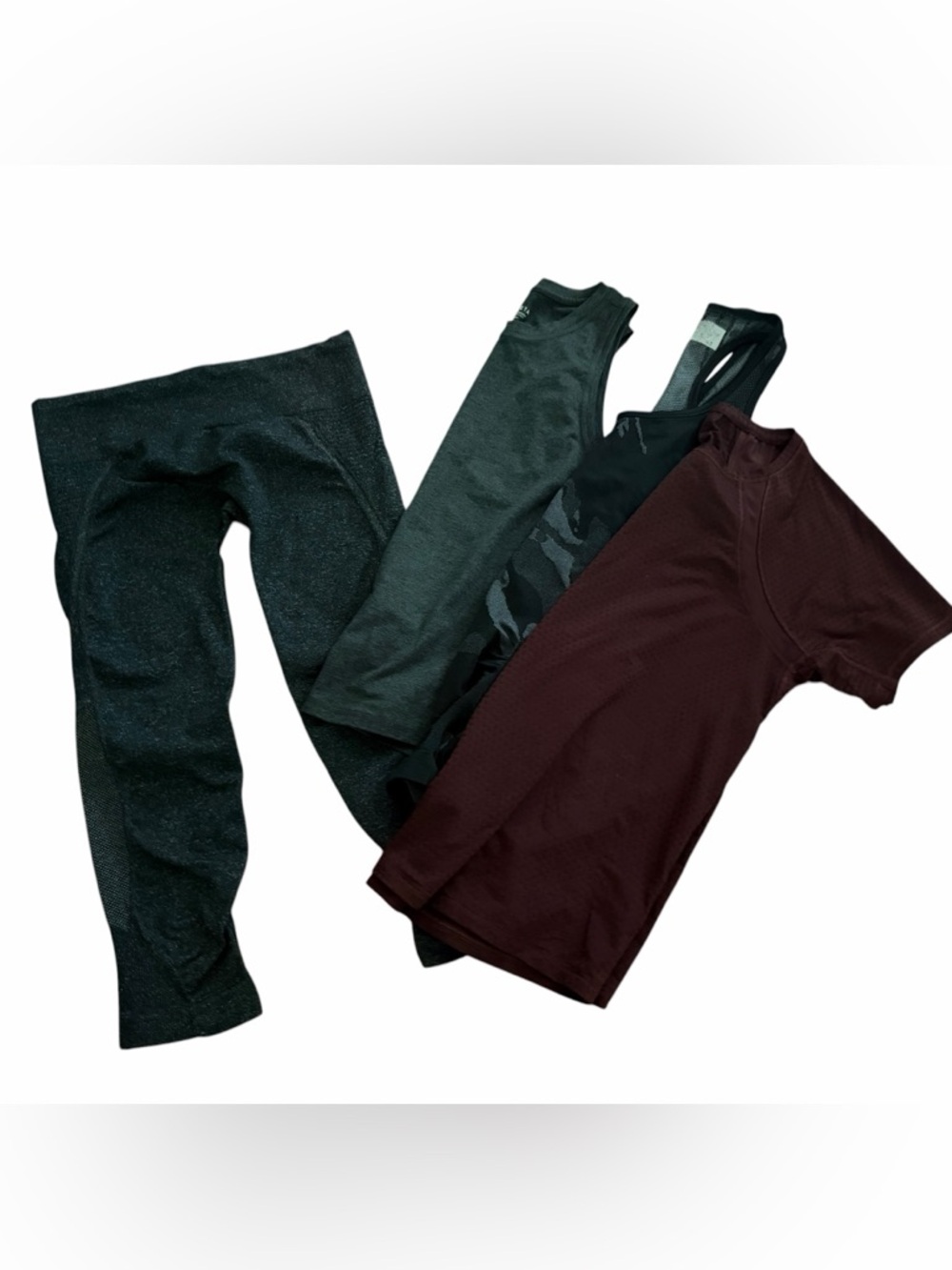 Athletic athleta  Tank & Legging bundle Set - Black, Charcoal, Burgundy small - Picture 2 of 10